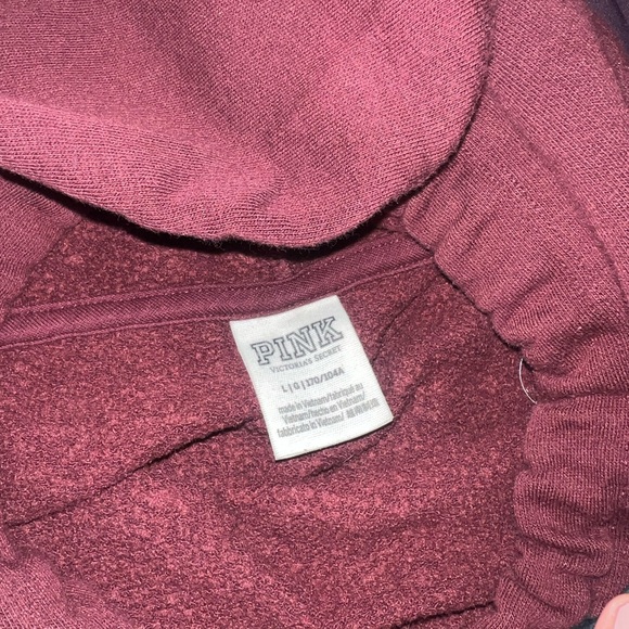 Burgundy / maroon Victoria Secret hoodie sweater large - Picture 3 of 3